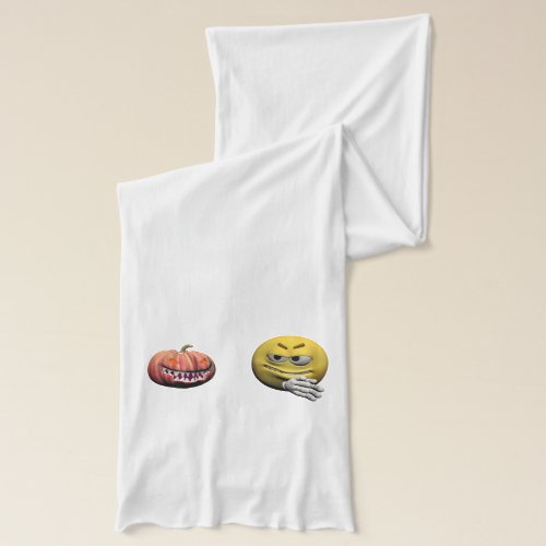 Yellow halloween emoticon or smiley scarf
