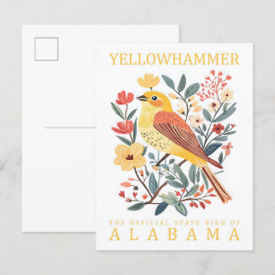 Yellow Hammer Bird of Alabama USA Travel Postcard