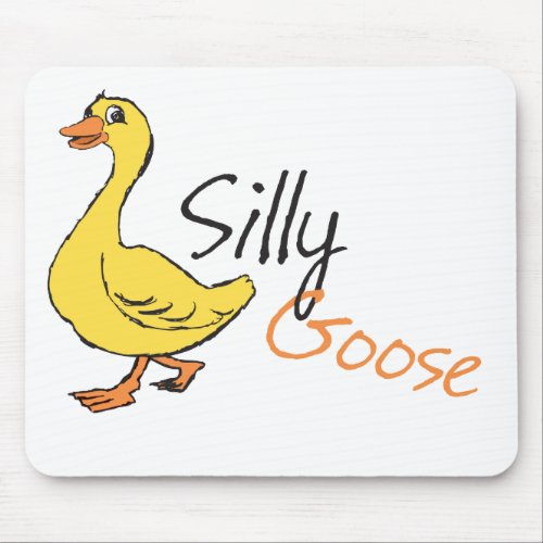 Yellow Hand Drawn Silly Goose Baby Goose Cartoon Mouse Pad