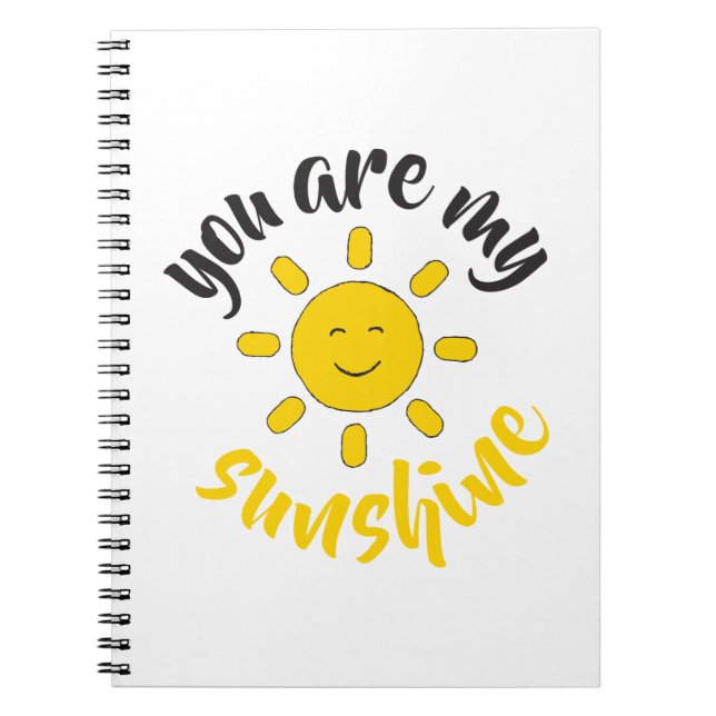 Yellow Hand Drawn Sun Hello Sunshine Image Sun Art Notebook (Front)