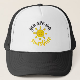 Yellow Hand Drawn Sun Hello Sunshine Image Sun Art Trucker Hat