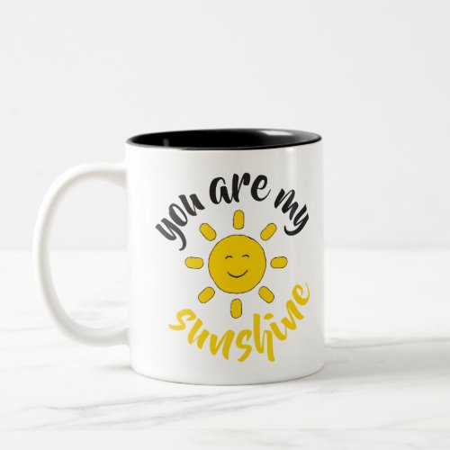 Yellow Hand Drawn Sun Hello Sunshine Image Sun Art Two_Tone Coffee Mug