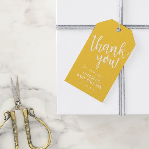 Yellow Hand_Lettered Baby Shower Thank You Favor Gift Tags