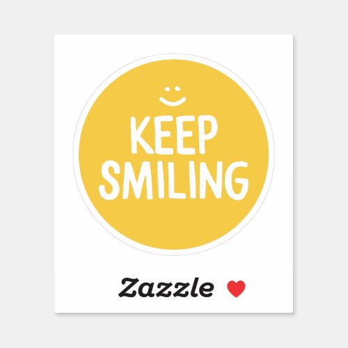 Yellow Happiness Quote Keep Smiling Sticker
