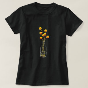 Yellow happy Billy Button flowers Australian art T-Shirt