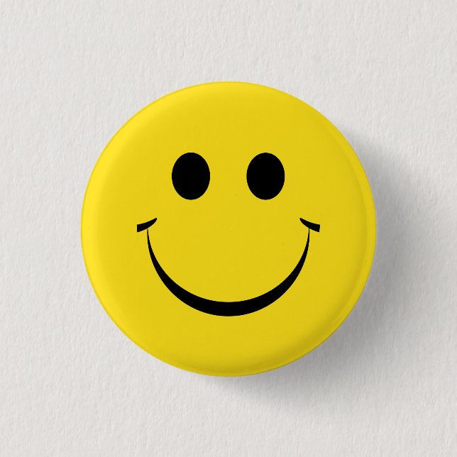 Yellow Happy Face Birthday Cute  Button (Front)