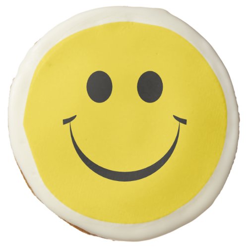 Yellow Happy Face Birthday Cute  Sugar Cookie