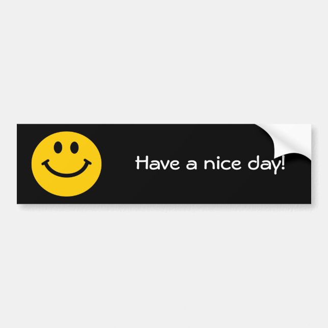 Yellow Happy Face Bumper Sticker (Front)