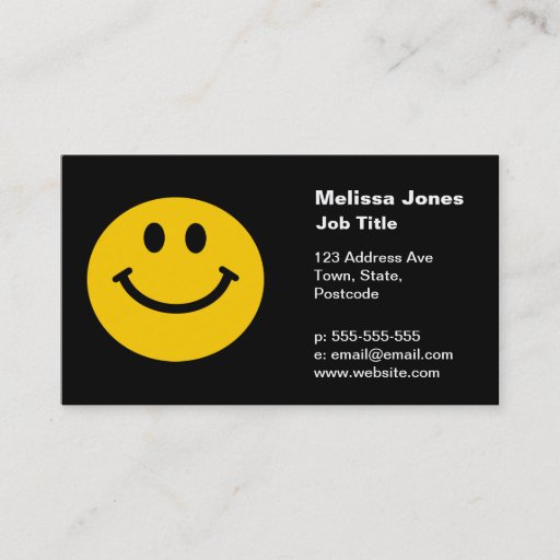Customizable Yellow Smiley Face Business Cards