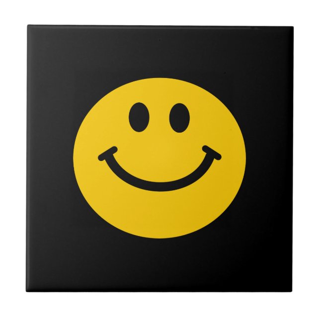 Yellow Happy Face Ceramic Tile (Front)