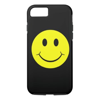 Yellow Happy Face Iphone 7 Case by zarenmusic at Zazzle