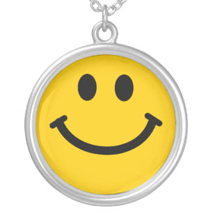 Yellow happy face necklace