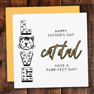 Yellow Happy Father's Day From The Cat Purrfect Card
