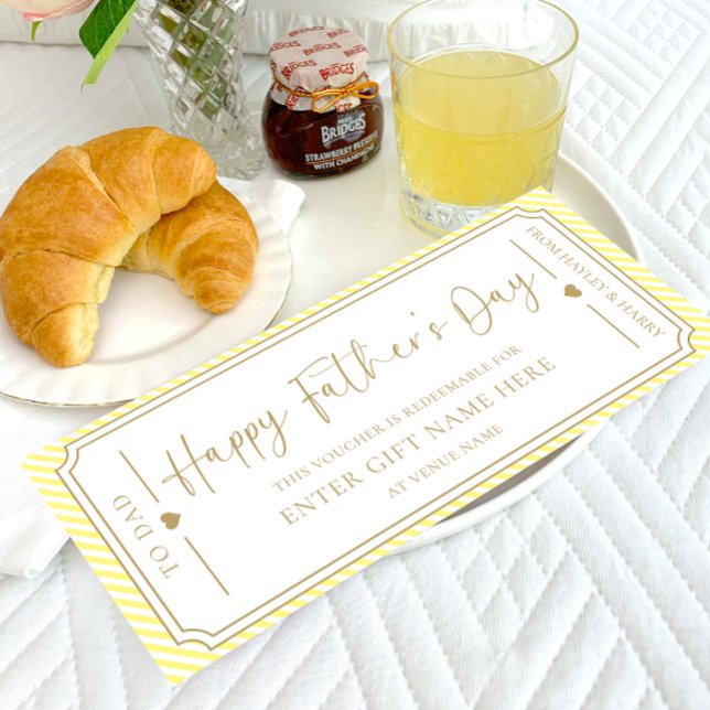 Yellow Happy Father's Day Gift Voucher Card (Creator Uploaded)