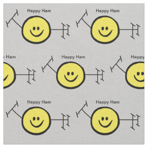 Yellow Happy Ham Radio Logo Fabric to Customize