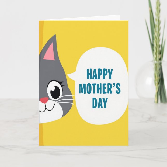 Yellow Happy Mothers Day Card (Front)