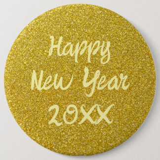Yellow Happy New Year Button