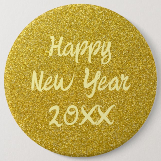 Yellow Happy New Year Button (Front)