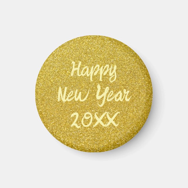 Yellow Happy New Year Magnet (Front)