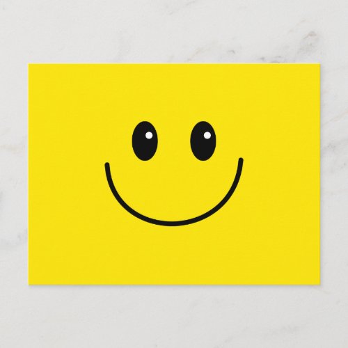 Yellow Happy Smiling Face Postcard
