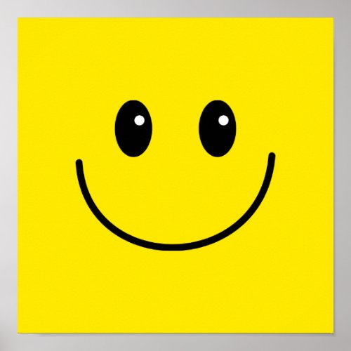 Yellow Happy Smiling Face Poster