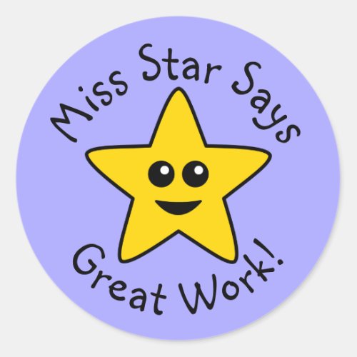 Yellow Happy Star Great Work Stickers