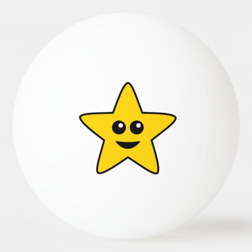 Yellow Happy Star Ping Pong Ball