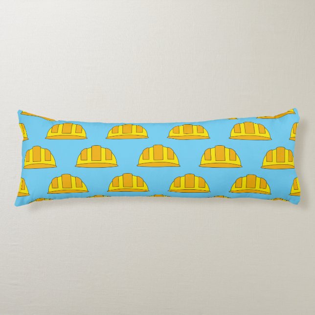 Yellow Hard Hat Cartoon Body Pillow (Front)