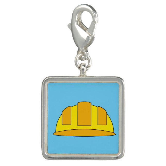 Yellow Hard Hat Cartoon Charm (Front)