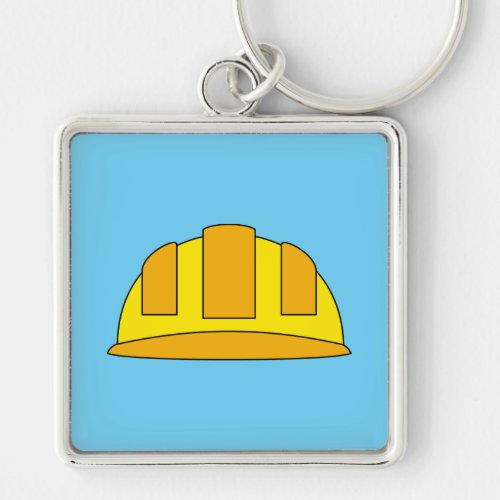 Yellow Hard Hat Cartoon Keychain