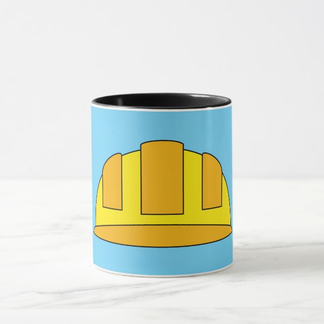 Yellow Hard Hat Cartoon Mug (Center)