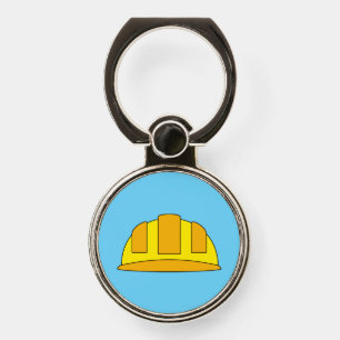 Yellow Hard Hat Cartoon Phone Ring Stand