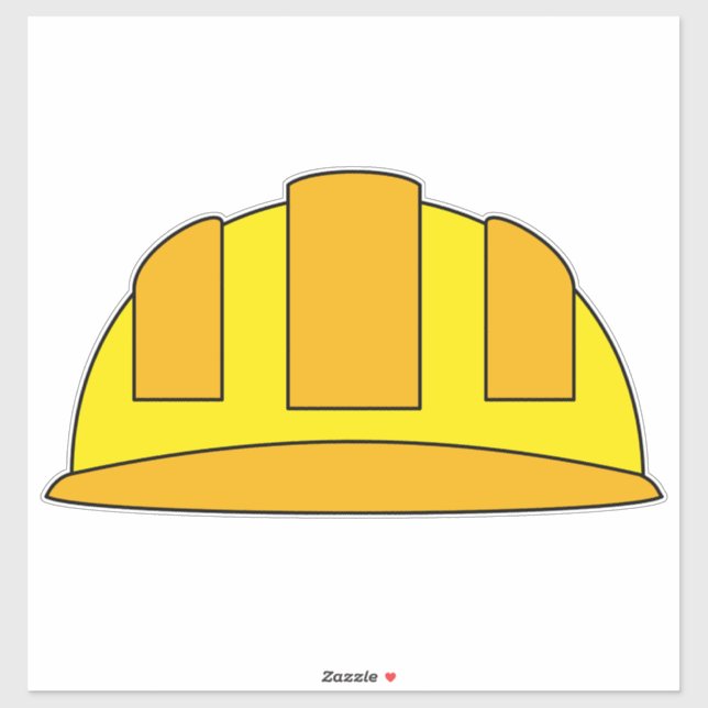 Yellow Hard Hat Cartoon Sticker (Sheet)