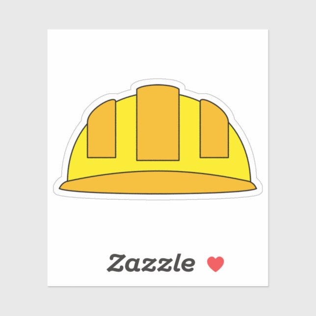 Yellow Hard Hat Cartoon Sticker (Sheet)