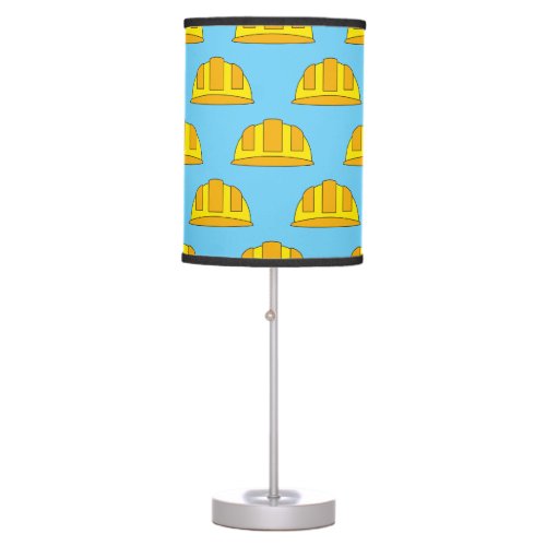 Yellow Hard Hat Cartoon Table Lamp