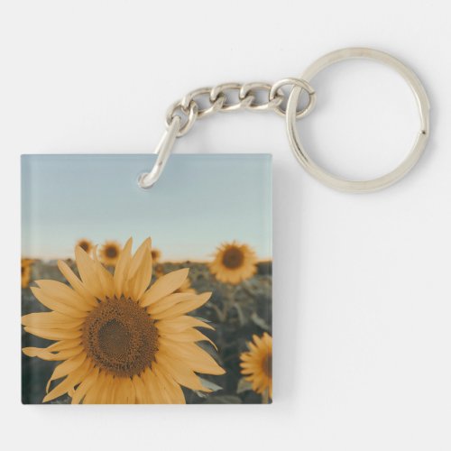 Yellow Hardy Sunflower Best Sunflower Photos Keychain