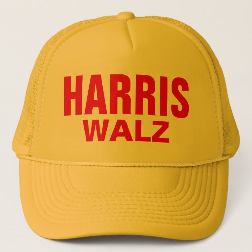 Yellow Harris Walz Trucker Hat