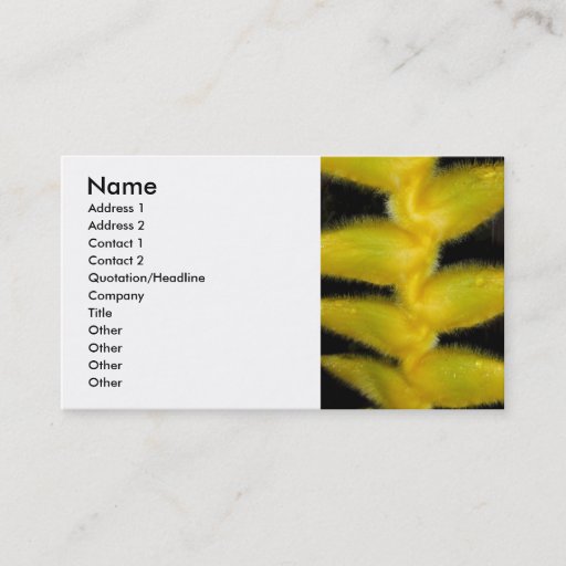 Customizable Yellow Hawaiian Heliconia Business Cards