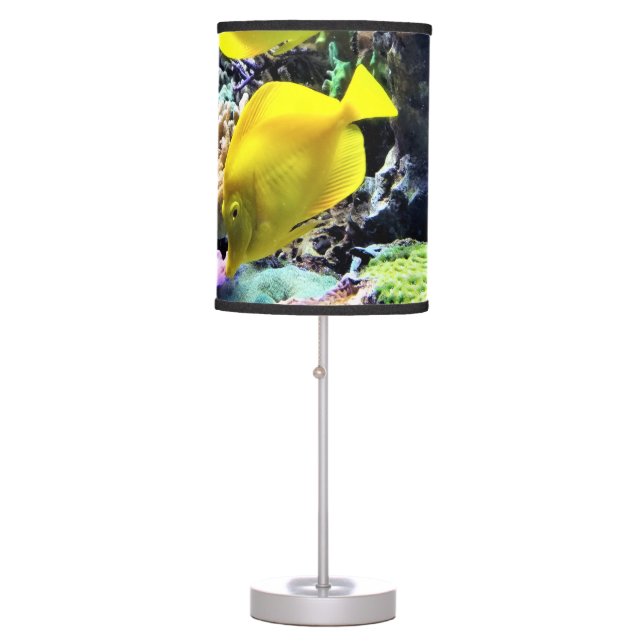Yellow Hawaiian Tang Fish Table Lamp (Front)