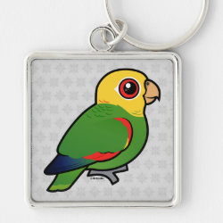 Birdorable Yellow-headed Amazon Premium Square Keychain