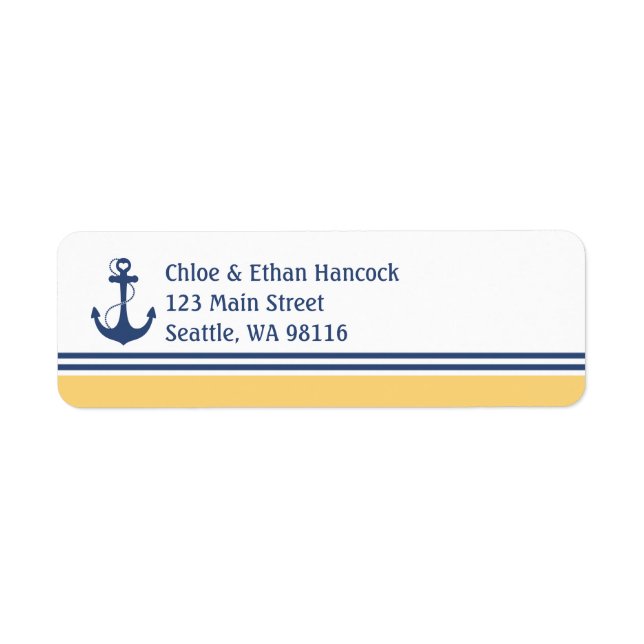 Yellow Heart Anchor Monogram Label (Front)