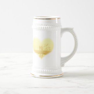 Yellow Heart Beach Wedding Beer Stein