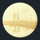 Yellow Heart Beach Wedding Magnet<br><div class="desc">Misty Beach Wedding T-shirts,  Cards,  Magnets,  Buttons,  Stickers,  Aprons,  Mousepads and Wedding Favors Swirled and Grunged</div>