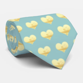 Yellow Heart Beach Wedding Neck Tie