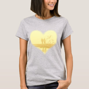 Yellow Heart Beach Wedding T-Shirt