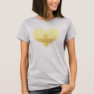 Yellow Heart Beach Wedding T-Shirt