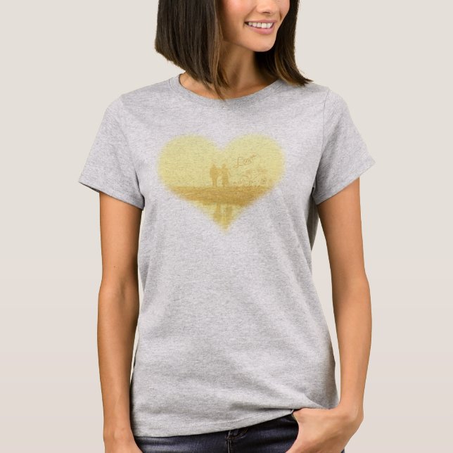 Yellow Heart Beach Wedding T-Shirt (Front)