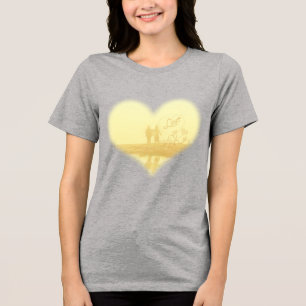Yellow Heart Beach Wedding Tri-Blend Shirt