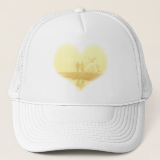 Yellow Heart Beach Wedding Trucker Hat