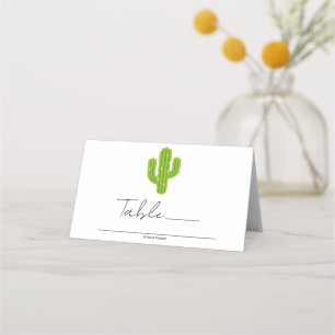 Yellow Heart Cactus Fiesta Love Table Number Place Card